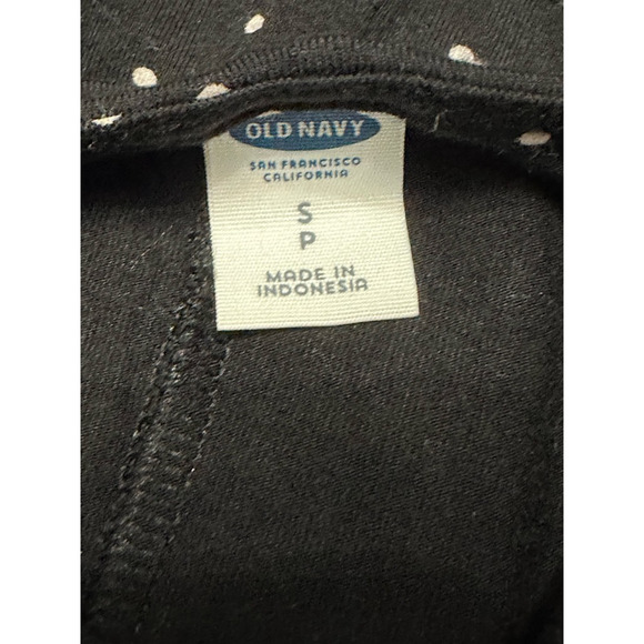 Old Navy A-Line Dress Polka Dot Print Long Sleeves Knee Length Black Women's S - Picture 7 of 8